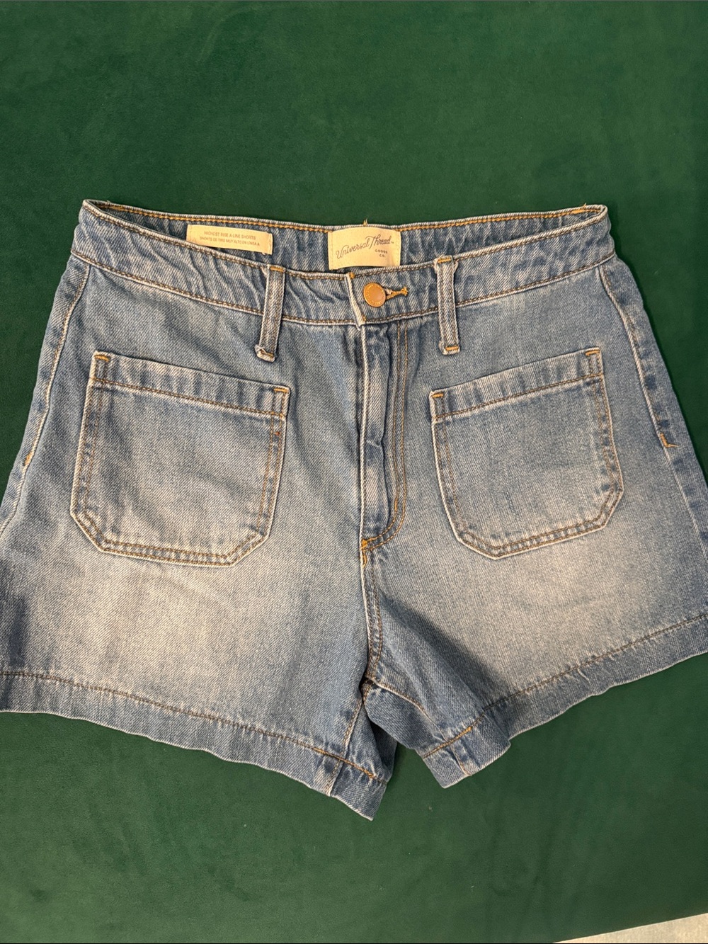 Universal Thread Light Blue Denim Shorts with Front Patch Pockets